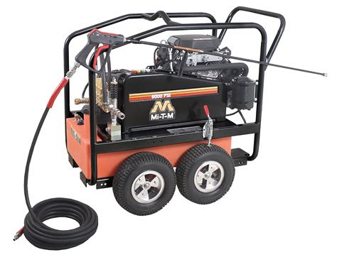 Mi t m - Mi-T-M is a leading and trusted manufacturer of pressure washers for Industrial and Heavy Commercial use. The Mi-T-M pressure washer product line includes over 130 models, from hand carry and portable to stationary, direct drive and belt drive, electric, gasoline, diesel and natural gas. If we don’t have the particular unit you need in stock ...